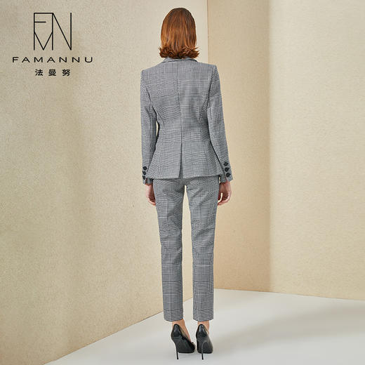 IWY/灰色格纹西装套装气质英伦风高端商务面试正装职业装通勤干练西服CP9354 商品图3