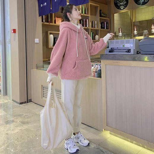 【包容各种孕妈身材】孕妇装套装秋冬装羊羔毛加绒加厚两件套时尚款宽松大码卫衣 商品图2