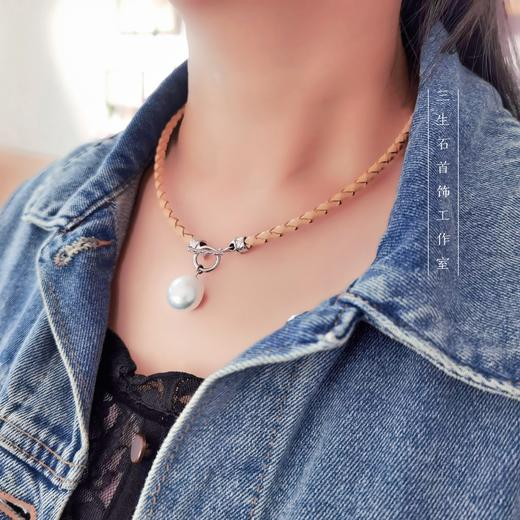 《三生石.颈间小美好》 巴洛克珍珠皮绳设计项链 商品图13