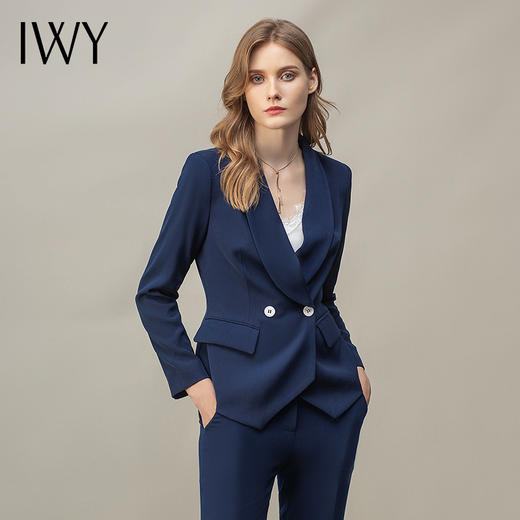 IWY/藏青色高级职业套装时尚气质大堂经理工作服女修身通勤正装女CP11353 商品图2
