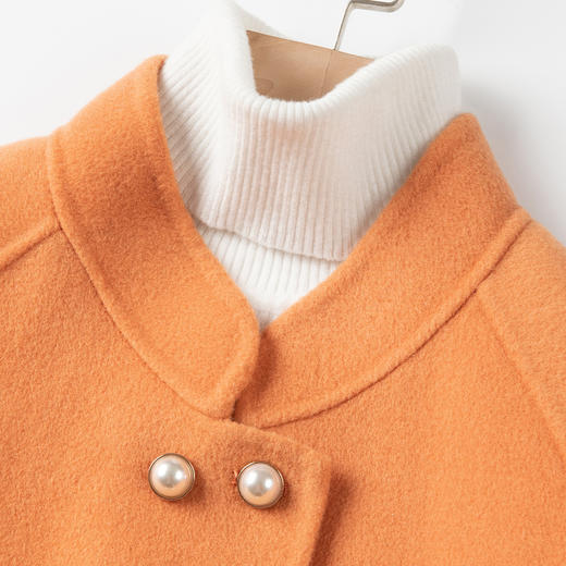 【100绵羊毛】罗蒙秋冬短款毛呢大衣外套女士双面呢大衣外套 商品图4