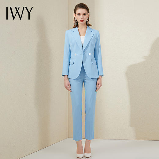 IWY/蓝色西服套装职业装气质女神范高端工作服正装女总裁范ol西装201066C1+P1 商品图2