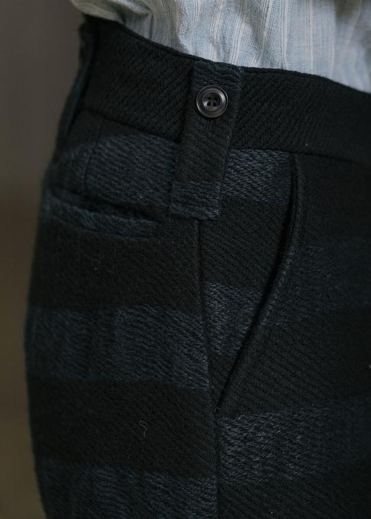 John Alexander Skelton Black & Blue Striped Weaver Trousers