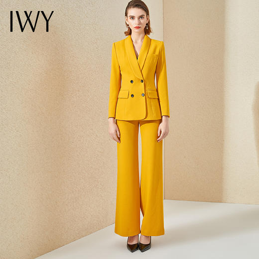 IWY/黄色西服套装女时尚播音主持艺考正装高端通勤职业装气质女神范CP9326 商品图1