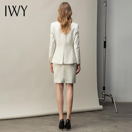 IWY/米白色西装套裙女播音艺考主持人工作服高端职业装气质女神范正装CS11380 商品图3