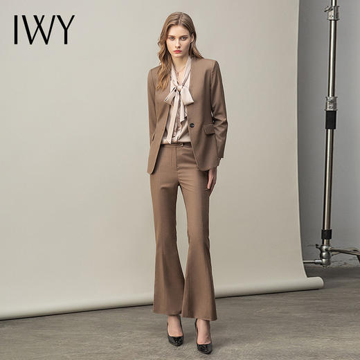 IWY/高端职业装套装时尚商务正装名媛气质女神范工作服西装阔腿裤C11370+P31370 商品图0
