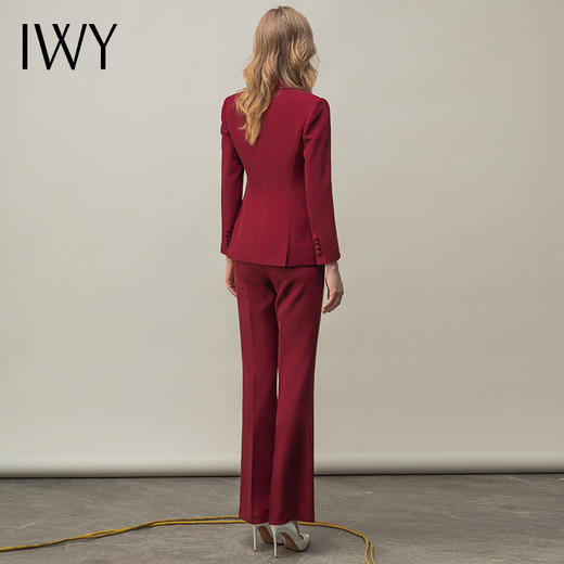IWY/红色西装套装微喇裤主持人会服装气质干练商务总裁ol工作服C11359+P31359 商品图4