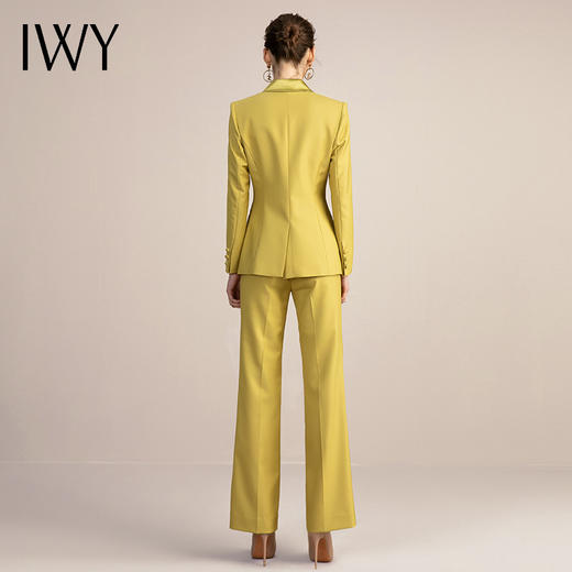 IWY/时尚黄色职业装气质女神范西服高端工作服正装女总裁西装套装213137C1+P3 商品图3