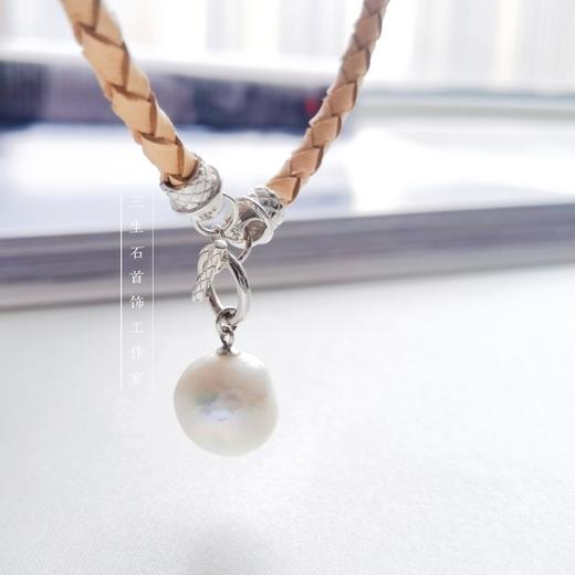 《三生石.颈间小美好》 巴洛克珍珠皮绳设计项链 商品图6