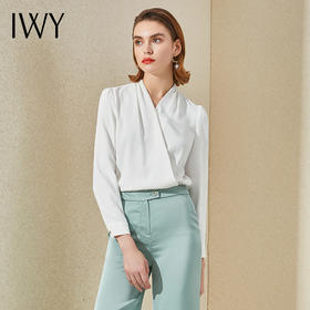 IWY/高端职业装气质女神范长袖衬衫套裤珠宝店长工作服套装两件套B8317+42P2