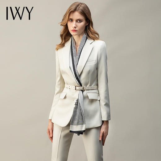 IWY/米白色职业套装女通勤时尚西装气质修身显瘦商务面试正装工作服OL CP11379 商品图1