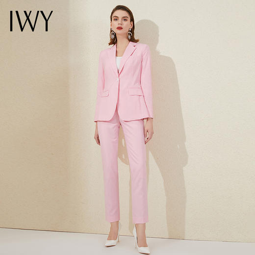 IWY/粉色西装套装高级西服商务职业装时尚气质上镜主持人艺考服装201001C1+P1 商品图2