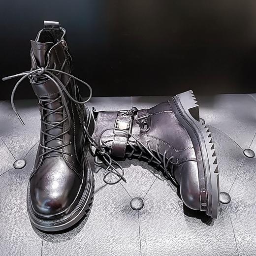 lfgj jeans BM008 新品头层牛皮双偏带机车靴 商品图2