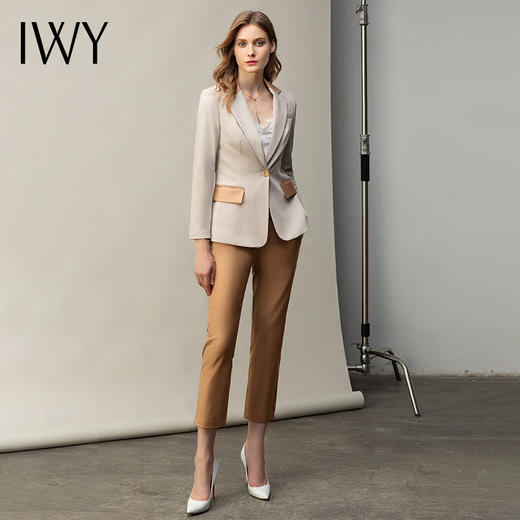 IWY/气质干练西服套装女韩版时尚拼接修身高端职业装上班通勤商务正装CP11382 商品图1