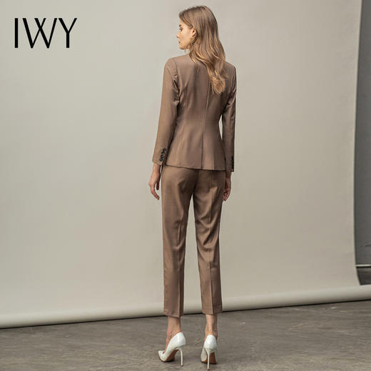 IWY/卡其西服套装女英伦风面试工作服OL休闲职业装高端小西装通勤正装CP11370 商品图3