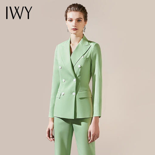 IWY/绿色职业装套装高级西装套裤两件套工服女气质女神范美业套装213168C1+213168P1 商品图1