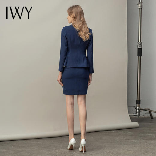 IWY/藏青西装套装女时尚职业装气质修身套裙女神通勤商务正装CS11353 商品图3