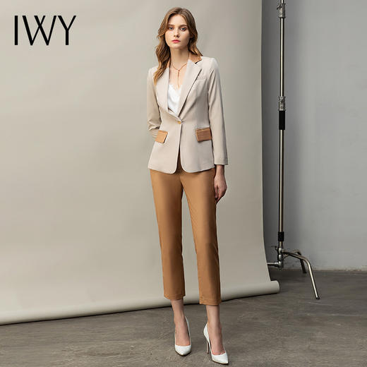 IWY/气质干练西服套装女韩版时尚拼接修身高端职业装上班通勤商务正装CP11382 商品图0