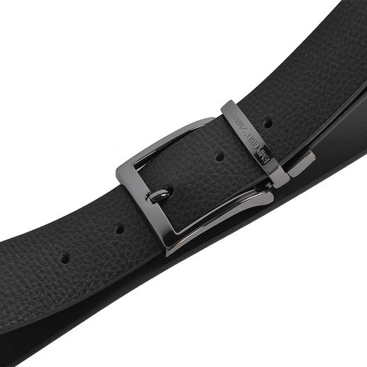 Emporio Armani 皮带 男士经典牛皮腰带商务休闲舒适百搭经典黑色款 商品图6