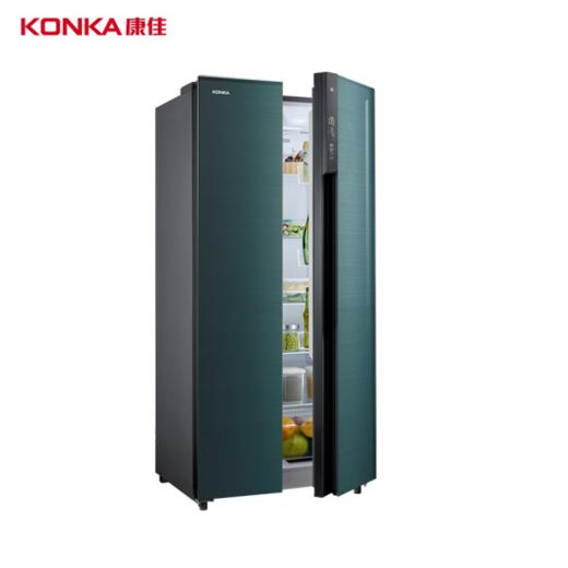 康佳 冰箱 BCD-407WD5EBL 407升 鸢尾蓝 对开门超薄嵌入家用冰箱 风冷无霜 定频 电脑温控 二级能效 钢化玻璃面板 商品图4