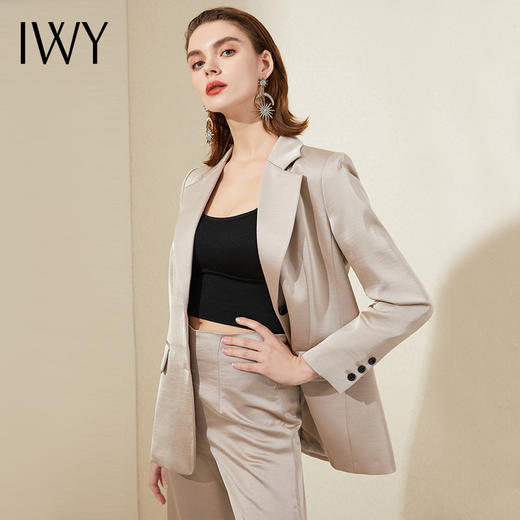 IWY/香槟色西装套装时尚修身韩版高端职业装气质女神范通勤商务工作服203018C1+P2 商品图2