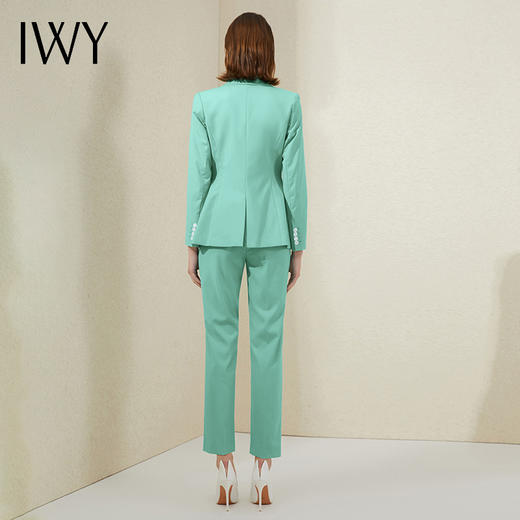 IWY/时尚高级西装套装绿色西服一粒扣主持人气质工作服女ol职业装201005C1+P1 商品图3