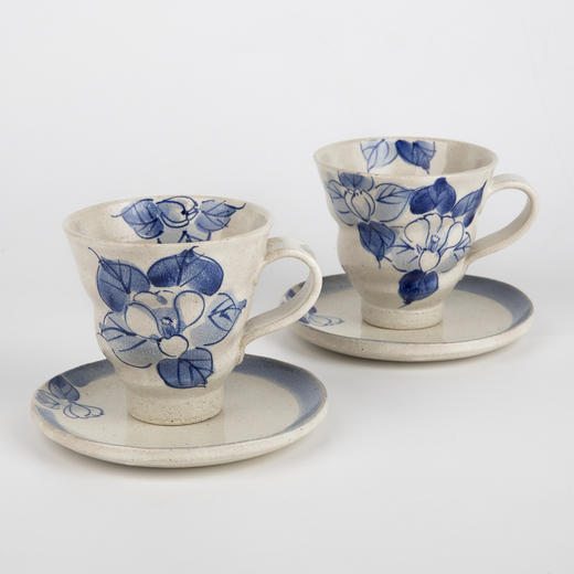 【虚空藏窑】日本原产虚空藏窑蓝椿系列手工咖啡对杯(200ml/杯） 商品图0