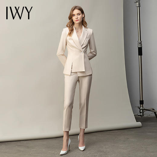 IWY/杏色高端职业套装女英伦风OL时尚商务正装气质休闲西装工作服CP11386 商品图0