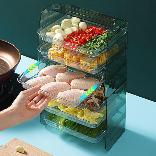 【厨房多层备菜盘】家用配菜盘火锅蔬菜盘备菜神器叠加多层拼盘置物架厨房配菜盘多层收纳叠加备菜盘家用火锅多功能专用菜盘子托盘神器 商品图0