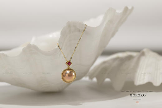 落月·马贝&红宝石 | 彩宝项链 商品图3