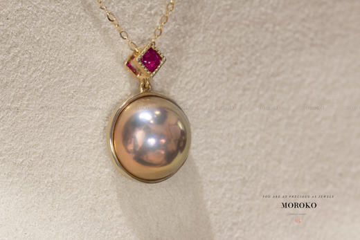 落月·马贝&红宝石 | 彩宝项链 商品图1