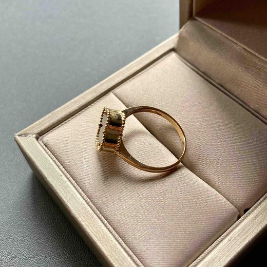 高冰种厚庄墨翠四叶草戒指18k黄金镶嵌 商品图6