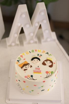 【生日蛋糕】一家三口手绘款