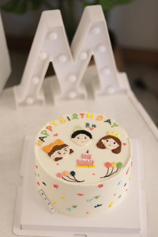 【生日蛋糕】一家三口手绘款 商品图0