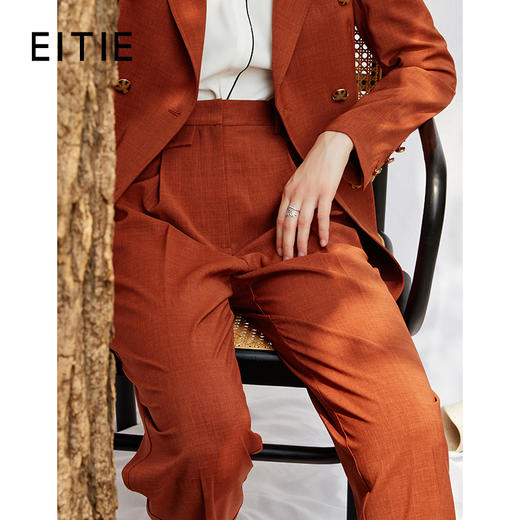 EITIE爱特爱秋季新款气质通勤百搭显瘦高腰休闲西装直筒裤女C2105802 商品图1