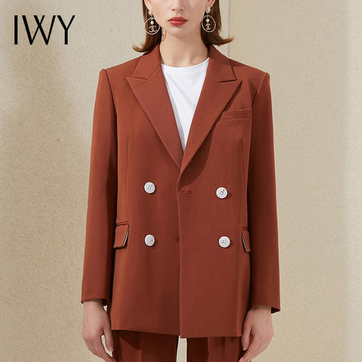 IWY/时尚棕色职业西装女套装气质工装名媛公务员面试正装西服通勤套裤	213189C1+P1 商品图4