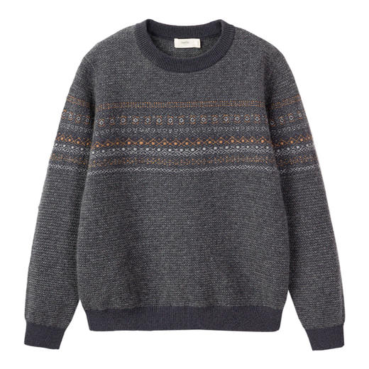 【童装提花羊绒衫】羊绒世家童装男宝100%山羊绒衫圆领套头保暖毛衣 商品图8