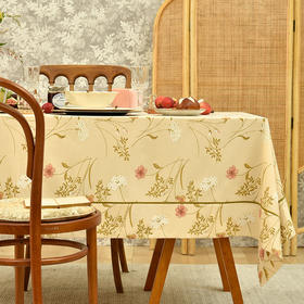 奶油色碎花北欧简约轻奢风桌布