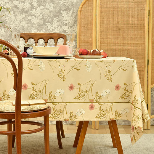 奶油色碎花北欧简约轻奢风桌布 商品图0