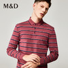 MD名盾春夏新款长袖t恤男士棉质翻领中青年条纹高端polo衫 商品缩略图1