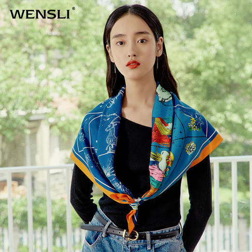 双面印花大方巾-赤霞星光 商品图2