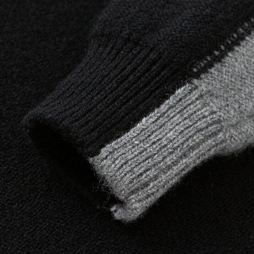 【童装拼接撞色羊绒衫】羊绒世家童装男宝100%山羊绒内搭加厚保暖毛衣 商品图9