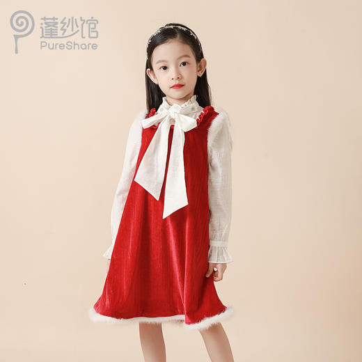 pureshare 女童秋装连衣裙洋气新款中大童套装背心公主裙子-小美好 商品图8
