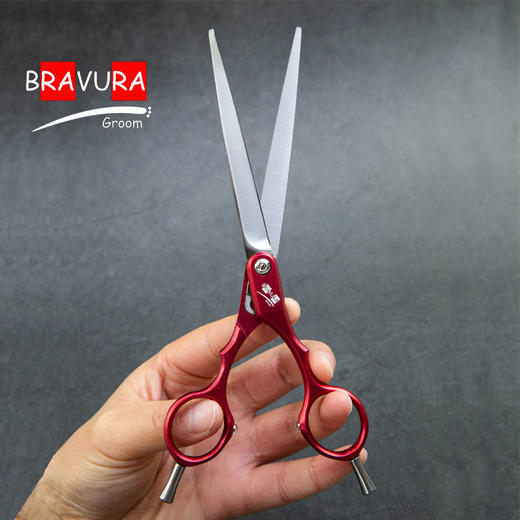铝柄小直剪L1D-67意大利BRAVURAGROOM宠物美容L系列彩色直剪 商品图4