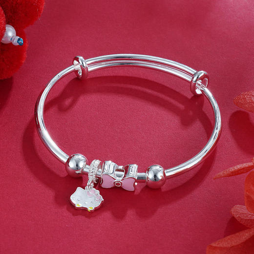 子佩集S990银【粉结】童镯【MYSZ002】2110 商品图3