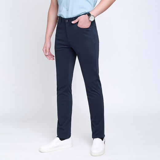 名盾四面弹直筒休闲裤男夏薄款高弹修身男裤商务百搭职业休闲长裤 商品图1