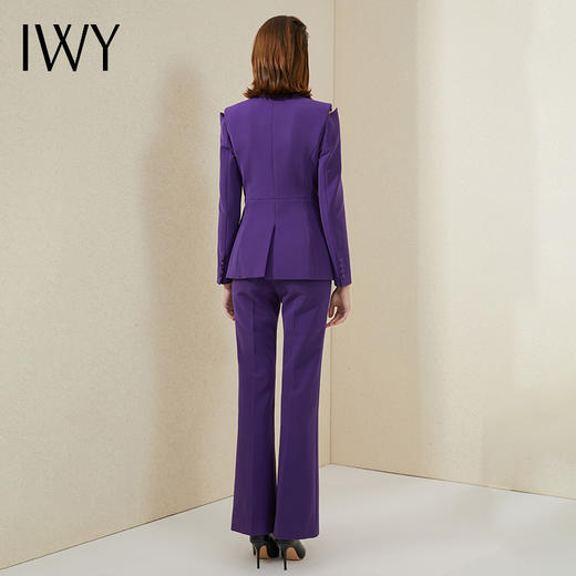 IWY/复古紫色西装套裤女秋新款时尚职业装套装白领上班通勤装气质西服	213201C1+P3 商品图3