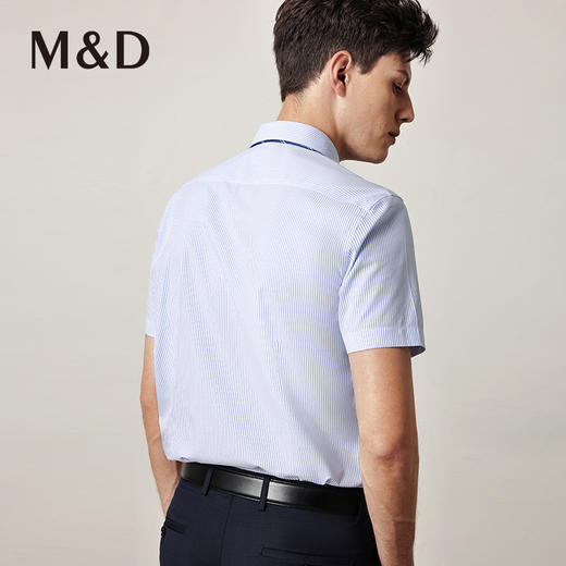 MD名盾商务休闲男士衬衫DP短袖薄款棉百搭衬衣免烫职业上装夏 商品图3