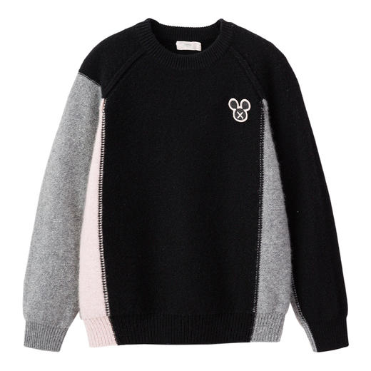 【童装拼接撞色羊绒衫】羊绒世家童装男宝100%山羊绒内搭加厚保暖毛衣 商品图11