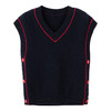 【童装无袖针织马甲】羊绒世家秋冬新品童装100%羊绒背心时尚撞色百搭马甲 商品缩略图10